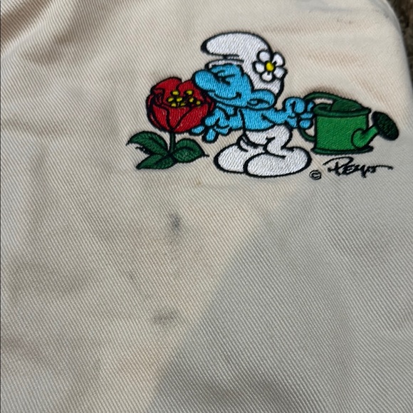 Butter goods X Smurf Embroidered Cream Pants - Picture 6 of 8